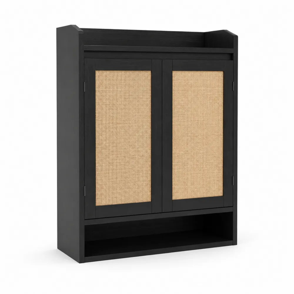 Szafka na Buty z MDF z Rattanowymi Drzwiami 80x100x30 cm
