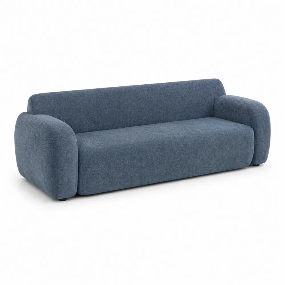 Sofa 3-osobowa niebieska tkanina 200x90x85 cm