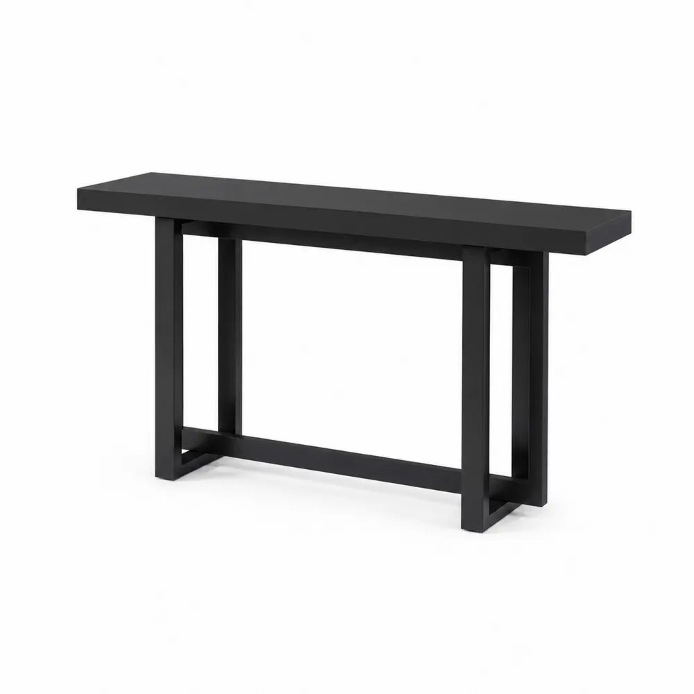 Czarna konsola z MDF i metalem 120x30x80 cm