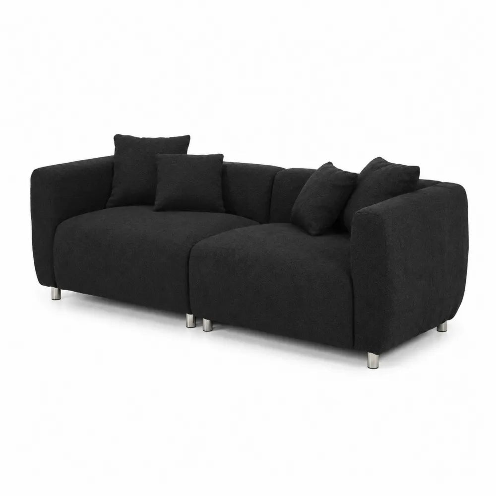 Sofa narożna z tkaniny poliestrowej z poduszkami 280x160x85 cm