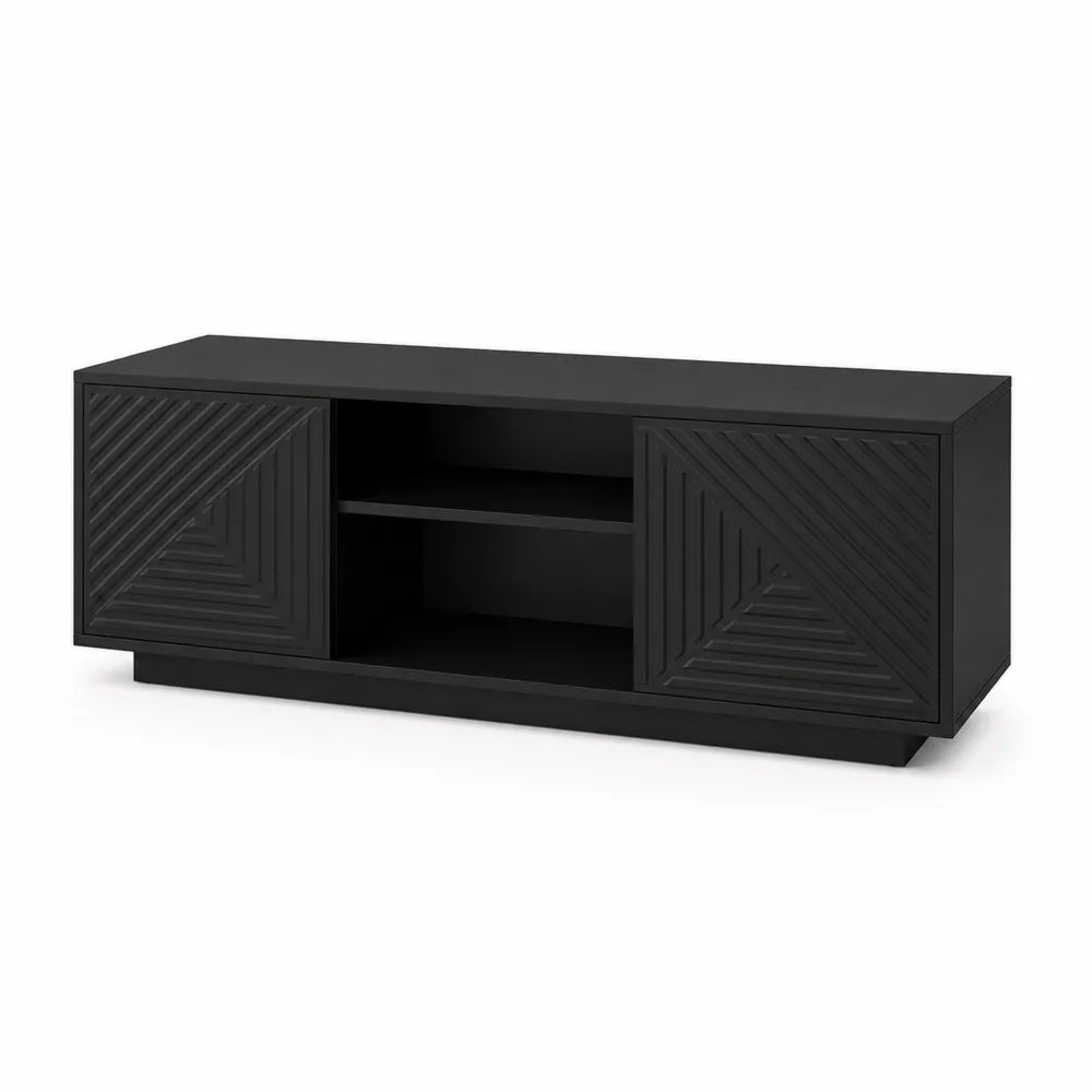Szafka RTV z płyty MDF 150x45x50 cm, Czarna